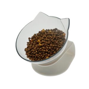 Double Cat Bowl With Stand Pet Dog Raised Non-slip Cat Food Bowl