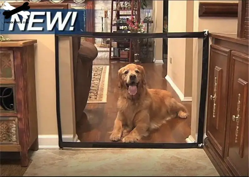 Portable-Folding-Mesh-Fence-For-Dog-Safety-Gates-Baby-Safe-Guard-Pet-Accessories-Install-Anywhere-Indoor-5